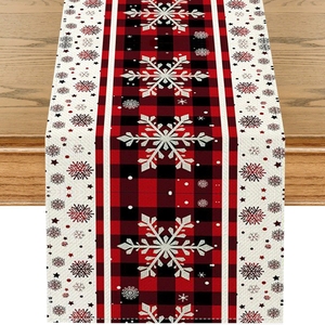 Chemin de Table de Noël avec motif de <span class=keywords><strong>sapin</strong></span> festif décor de table à manger de vacances rouge et vert pour la maison de Style scandinave - Product Image 3
