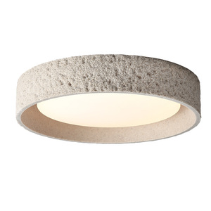 Luz LED de techo moderna Wabi Sabi, lámpara de travertino de piedra amarilla cuadrada, iluminación exquisita para pasillo, balcón, sala de estar - Product Image 1