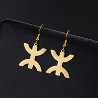 Boucles d'oreilles pendantes berbères africaines pour femmes et filles en acier inoxydable plaqué or 18 carats Bijoux ethniques caractéristiques de la mode Cadeaux