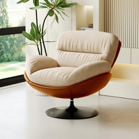 Sofá de Lujo Giratorio 360°, Sillón de Tela y Metal Estilo Nórdico para Hotel, Sofá Moderno, Conjunto de Muebles para Sala de Estar