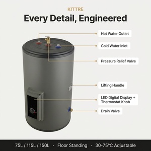 <span class=keywords><strong>Chauffe</strong></span>-<span class=keywords><strong>eau</strong></span> électrique vertical à accumulation OEM ODM 4500W 6000W haute puissance pour projets hôteliers et résidentiels <span class=keywords><strong>75L</strong></span> 50L 115L 150L CE UKCA - Product Image 2