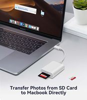 Adaptador de Lector de Tarjetas SD USB C, Ranuras Dobles USB-C/Tipo C, Alta Velocidad, Compatible con Portátiles, Lector de Tarjetas de Memoria Resistente al Fuego, Plug and Play