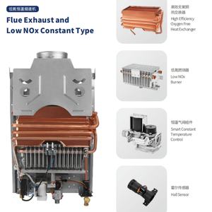 Calentador de Agua a Gas Doméstico KSUN JSD22-11TN9 de 22-28KW, 11L/14L, con Intercambiador de Calor de Cobre, Bajo NOx, Tipo Constante, para Gas Natural - Product Image 4