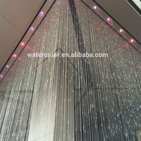 Fontaine à eau numérique avec rideau lumineux, mur d'eau intérieur ou extérieur, en acier inoxydable, cascade artificielle décorative pour jardin