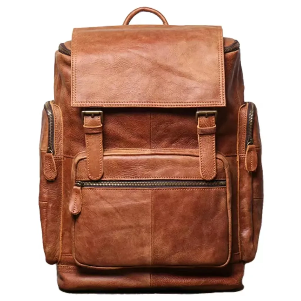 fashion luxury genuine leather laptop backpack casual sports backpacks mens designer leather backpacks