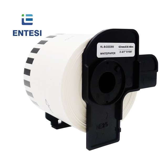 Compatible DK-22205 DK22205 DK 22205 2205 DK2205 Black on White Self Adhesive Thermal Paper Label Roll for Brother Printer