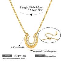 Collier superposé plaqué or avec pendentif cœur fer à cheval en zircon cubique, breloque d'amour, bijoux de mode pour femmes, vente en gros OEM ODM