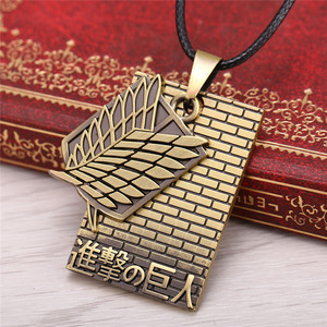 4 Gaya Anime Jepang <span class=keywords><strong>Attack</strong></span> On <span class=keywords><strong>Titan</strong></span> Kalung Logam dengan Dua Liontin - Product Image 2
