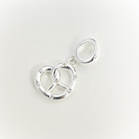Bijoux fins, argent sterling 925 plaqué rhodium, zircon 5A, hypoallergénique, charme personnalisé en forme de cœur de beignet pour la fabrication de bijoux