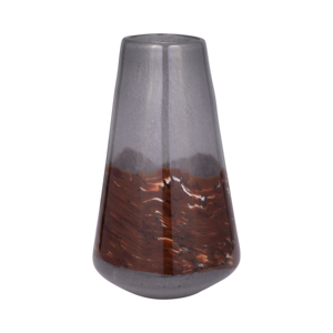 Vaso in vetro con forma scultorea e base appoggiata al pavimento per soggiorno, vaso decorativo per fiori - Product Image 2