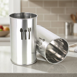 Support de rangement pour ustensiles de cuisine en acier inoxydable, écologique, 10x18cm, non pliable, à un seul niveau, pour usage domestique - Product Image 3