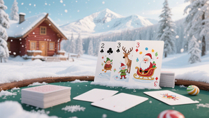 Cartes à jouer sur le thème de Noël pour les jeux de cartes Atmosphère chaleureuse et joyeuse avec <span class=keywords><strong>carte</strong></span> personnalisée de tranquillité hivernale typique - Product Image 6