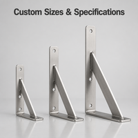 Support d'angle triangulaire en acier inoxydable SUS304, robuste et stable pour l'assemblage de meubles en bois et d'étagères