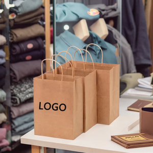 Màu Kraft Giấy Mua Sắm Túi Dầu Và Chống Ẩm Có Thể Gập Lại Siêu Thị/Cửa Hàng Quần Áo Logo Tùy Biến Túi Xách - Product Image 5