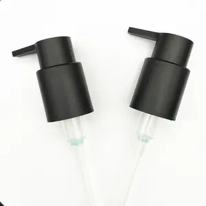 24/410 Long Nozzle Matte Black Clip Lock Cosmetic Body Cream Lotion Bottle Pump Head Plastic 24mm Essential Oil Treatment Pump