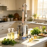 Appareil de distillation de fleurs pour hydrolat de menthe, petit modèle en acier inoxydable pour usage domestique et bricolage d'aromathérapie