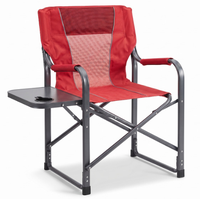 Chaise de jardin pliable portable, légère, moderne, pour le camping en plein air, avec table latérale et pochette de rangement