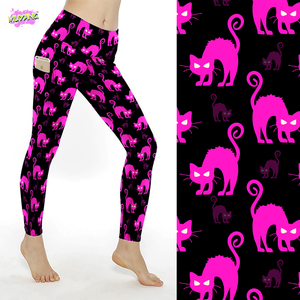 Sıcak satış özel kedi hayvan baskı seksi Ass tayt Lulu spor egzersiz spor Legging cep spor-yoga taytı ile kadınlar için - Product Image 2