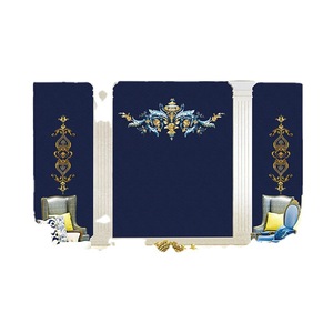 Revêtement mural brodé Ke Hong Golden Emperor, motif abstrait rectangulaire, décoration intérieure de haute qualité pour fond de télévision - Product Image 1