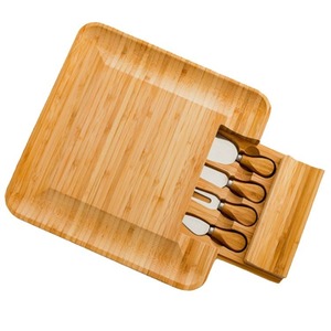 Wooden <b>Cheese</b> Board <b>Set</b> With Drawer <b>Knife</b> Cutlery For Kitchen Serving And Party Use - Product Image 5