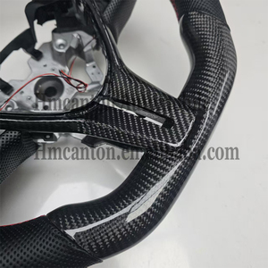 Volant de direction en cuir perforé en fibre de carbone avec LED, de qualité supérieure, pour Infiniti Q50 - Product Image 6