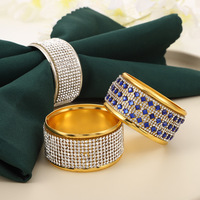 Haut de gamme hôtel Table décoration ronde princesse coupe diamant serviette anneau Senior sens soie écharpe serviette boucle pour les mariages