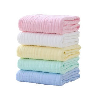 Toalla de Gasa para Bebé Qidou, 110x105cm, Seis Capas de Algodón, Color Sólido, Toalla de Baño para Bebés - Product Image 5