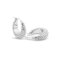 Luna 2021 latest design gold summer chunk brass big hoop huggie earrings for women girls