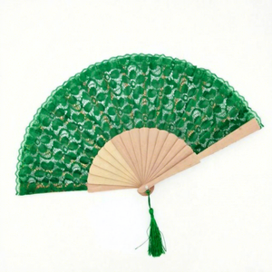 Éventail en dentelle à motif floral rose, peint à la main, portable, style européen, pour mariage, danse, photographie, décoration intérieure, artisanat artistique - Product Image 1