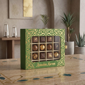 Boîtes à Baklava Ramadan de Luxe Artisanales avec Estampage à Chaud, Boîte Cadeau Personnalisée pour Chocolats avec Sac en Papier - Product Image 3