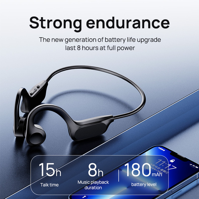 New Bone Conduction Headphones Wireless, 8H Playtime Ble 5.2, Ear-Hook Open-Ear Design, Safe for Running Cycling, Earphones