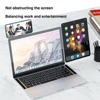 Support de téléphone magnétique pour ordinateur portable Clip interactif à double écran en aluminium réglable à 180 degrés avec tous les téléphones portables