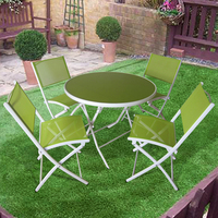 Uplion-Ensemble table et chaises de jardin pliantes en acier et métal durable pour balcon extérieur, bistrot ou café