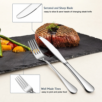 Ensemble de couverts écologiques et durables en acier inoxydable, finition miroir, lavable au lave-vaisselle, pour mariages