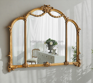 <span class=keywords><strong>Espejo</strong></span> retro tallado de estilo europeo, tres pliegues, para tocador de escritorio, para colgar en la <span class=keywords><strong>pared</strong></span>, para porche, decorativo - Product Image 4