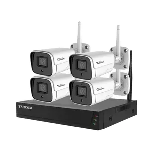Tshicom OEM NVR 4ch ev güvenlik kamerası 4ch wifi anahtarı güvenlik kamerası sistemi kit kablosuz Wifi IP PRO su geçirmez ev güvenlik kamerası