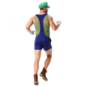 Disfraz de Mario Luigi para Adultos, Traje de Overol con Sombrero, Guantes y Barba para Hombre, Disfraz para el Teatro, Primavera 2025 - Product Image 4