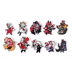 Hot Anime Personajes Pin Insignia Hazbin <span class=keywords><strong>Hotel</strong></span> Lindo Metal Colgante <span class=keywords><strong>Broche</strong></span> Insignia Broches de solapa - Product Image 2