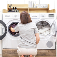 Planche de comptoir en bois à 2 niveaux pour lave-linge et sèche-linge, avec tapis antidérapant, étagère de 6,5 pouces, barrières de protection et étagères de rangement