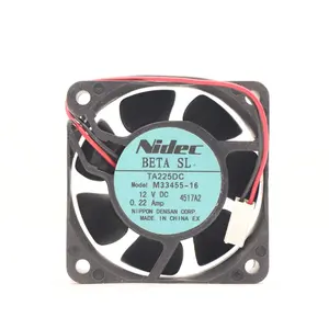 NIDEC TA225DC M33455-16 6025 60 X60X25mm 6cm 12V DC 0,22A Doppelkugellager-Server-Wechsel richter Axial kühl ventilator