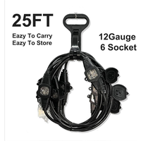 Câble d'extension électrique 5M, 3 broches, 16 AWG, câble SJTW, prise mâle, connecteur femelle, étanche IP44 / Certifié ETL pour la scène