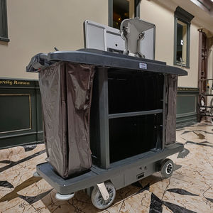 सबसे अच्छी कीमत वाली बैटरी संचालित हाउसकीपर ट्रॉली सेवा ट्रॉली कपड़े धोने वाले लिनन रूम अटेंडेंट सफाई सेवा ट्रॉली - Product Image 5