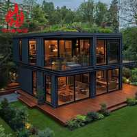 Maison préfabriquée à 2 étages, maison-conteneur moderne, maison-conteneur modulaire détachable, prix de la maison-conteneur, hôtel de luxe, 2 à 3 chambres, villa de 20 à 40 pieds