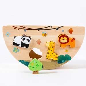 Jouet éducatif Montessori, trieur de formes géométriques, balançoire en bois écologique, boîte à pièces pour les enfants de 5 à 7 ans - Product Image 5