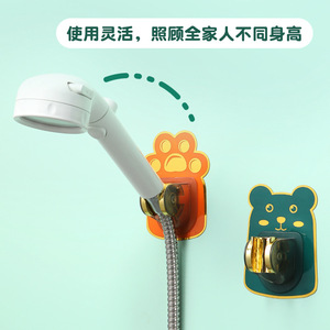 Soporte para cabezal de ducha sin taladro, soporte ajustable con ventosa para baño de niños, forma de manzana, verde, naranja, blanco - Product Image 3