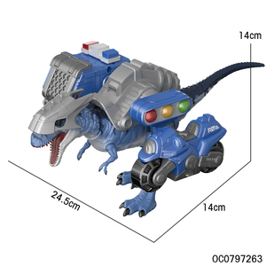 Juguete de dinosaurio con luz y sonido para niños, coche de policía, artesanal - Product Image 5