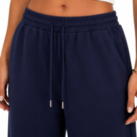 Pantalon de jogging en coton pour femme, coupe large et ample, style yoga, avec cordon de serrage, taille élastique et poches, idéal pour l'entraînement, vente en gros