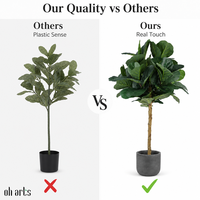 OH ARTS Usine chinoise : Plantes artificielles en plastique de type Ficus lyrata, les plus vendues, en gros pour la décoration extérieure