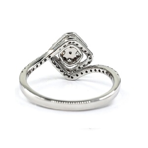 Fournisseur de Hong Kong Conception personnalisée Nouvel An Illusion 18k Or blanc massif VS SI Diamant Carré Cluster Anneaux pour Donna - Product Image 3