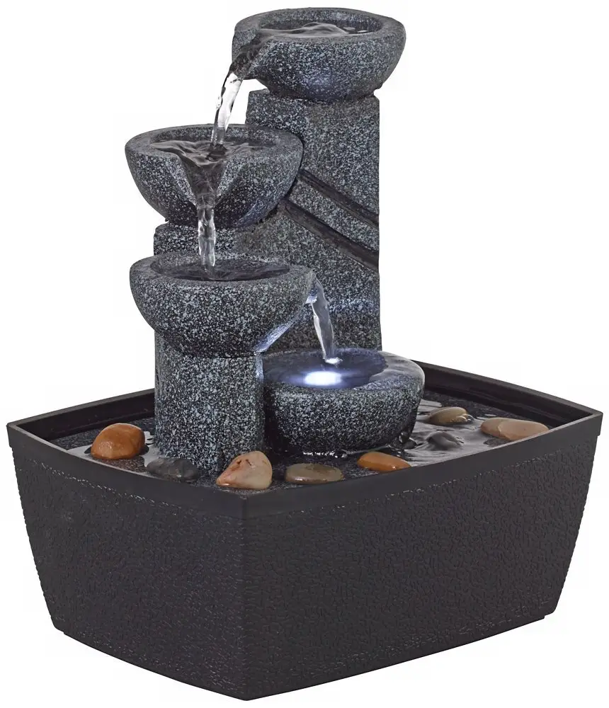resin rockery waterfall indoor mini tabletop water fountain